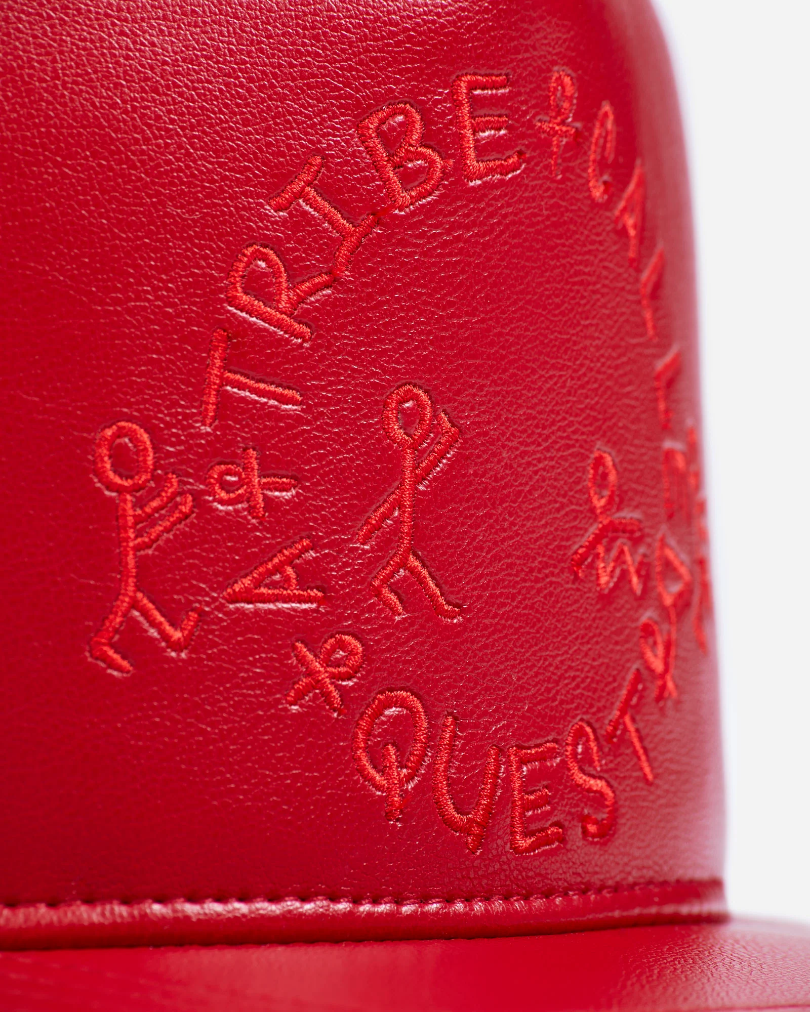 ATCQ Faux Leather Red Hat - Image 3
